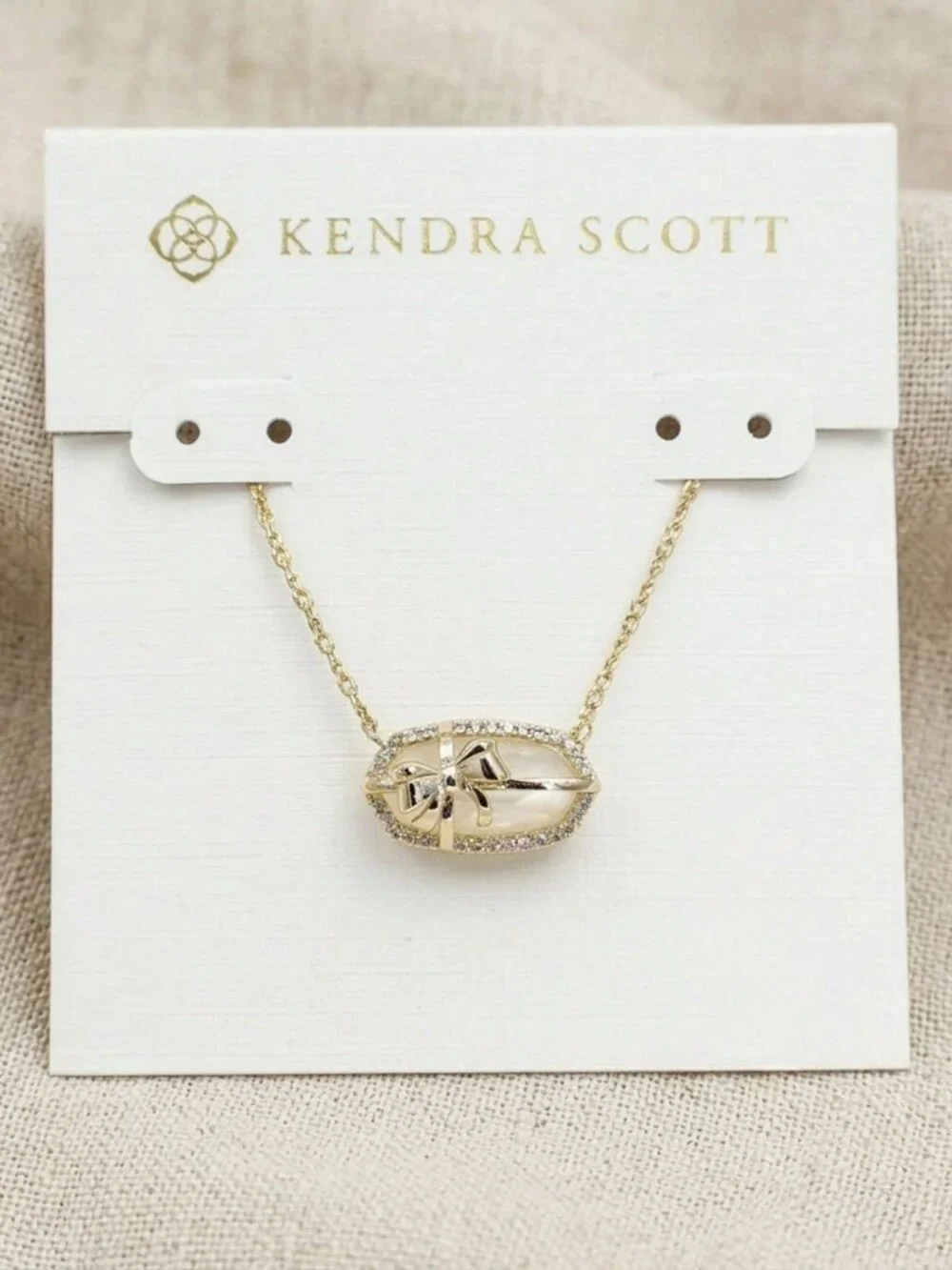Elisa Bow Gold Ivory Short Necklace by Kendra Scott